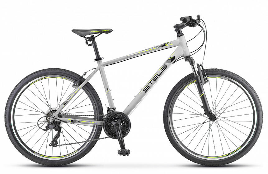 Велосипед 26" STELS Navigator-590 V (20" серый/салатовый), арт. K010
