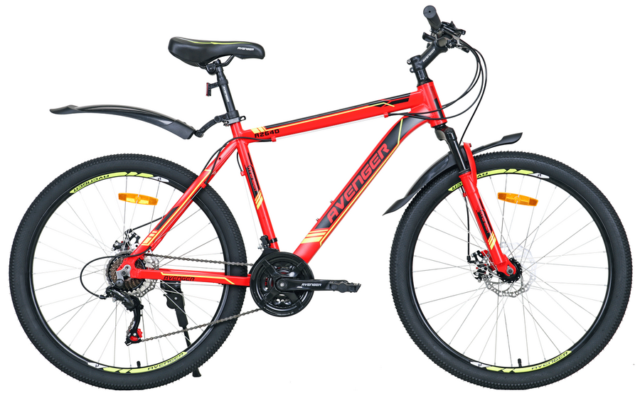 Велосипед 26 " Avenger A264D,красный/желтый неон 19(A264D-RD/YLN-19(21))