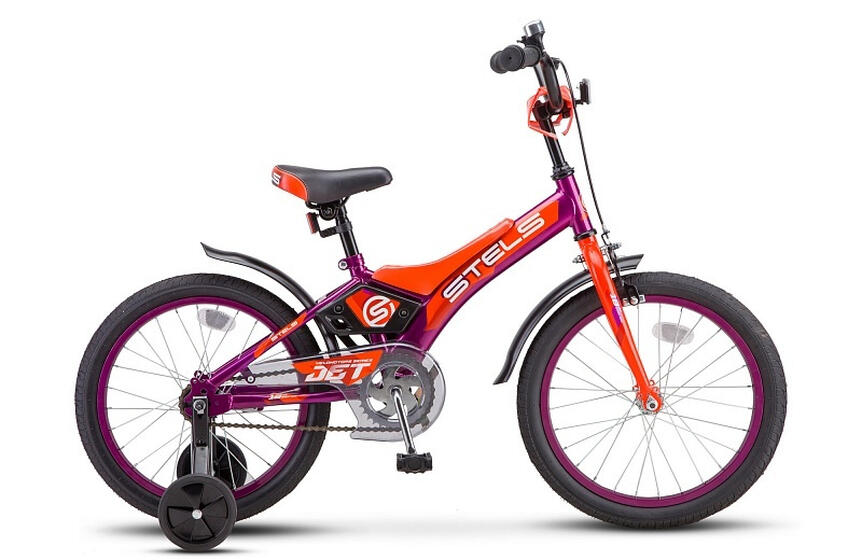 Велосипед 14" STELS Jet (8,5" Фиолетовый/оранжевый), арт. Z010	