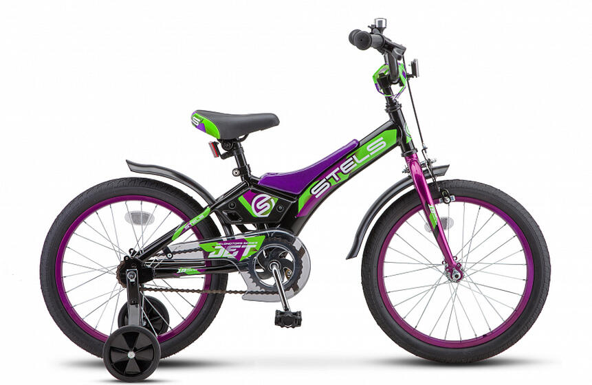Велосипед 18" STELS Jet 10" Чёрный/фиолетовый арт.Z010	