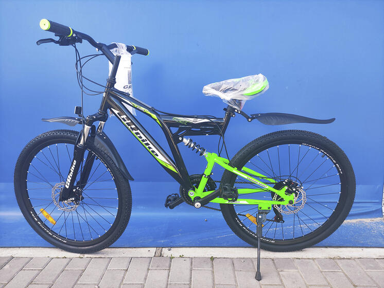 26" велосипед GRbike  Rex 18" черный/зеленый (26RDBKGR18) green/black sky disk