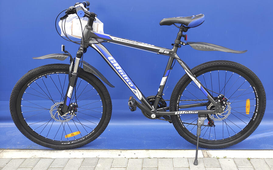 26" велосипед GRbike  Hardy 19" алюминиевая рама черный/синий (26HDB19) black/blue, disk