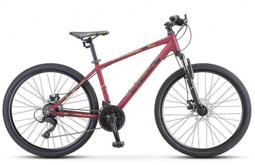 Велосипед 26" STELS Navigator-590 MD (18" бордовый/салатовый), арт. K010