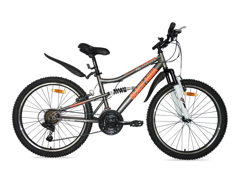Велосипед BLACK AQUA Mount 1451 V matt 24" (серый-оранжевый), арт. GL-207V 