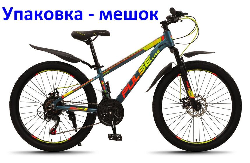 Велосипед 24" Pulse Lite MD-3000, цвет зеленый/оранжевый/желтый 3000-36)