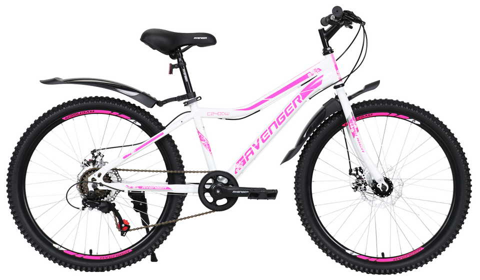 Велосипед 24 " Avenger C240DW,белый/фиолетовый 13(C240DW-WT/PR-13(21))