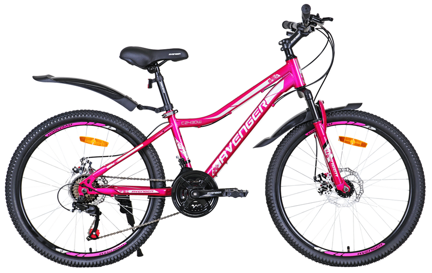 Велосипед 24 " Avenger C243DW,розовый неон/серый 13(C243DW-PNN/GR-13(21))