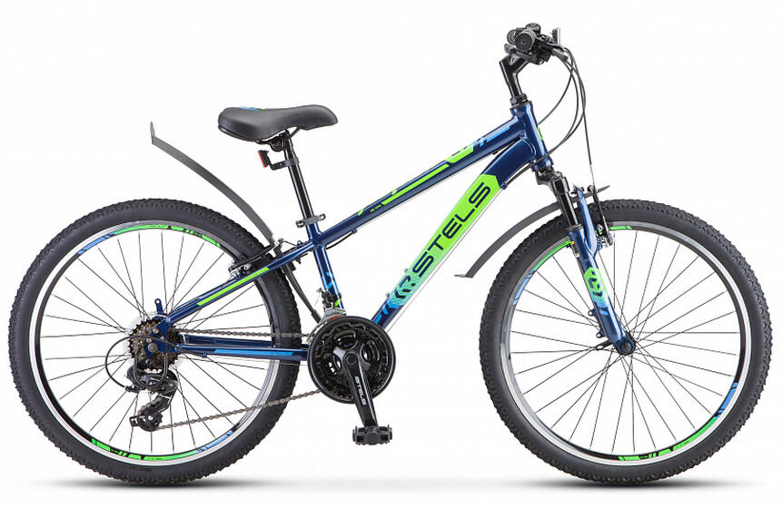 Велосипед 24" STELS Navigator-400 V (12" Синий/салатовый/голубой), арт. F010