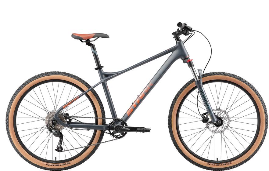 Велосипед 27,5" Stark' Hunter 27.3 HD(19/L"антрацит матовый/оранжевый металлик)2025