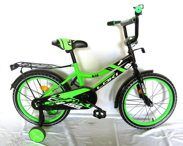 Детский велосипед 14" -LOKI CROSS зеленый 14LCGR green