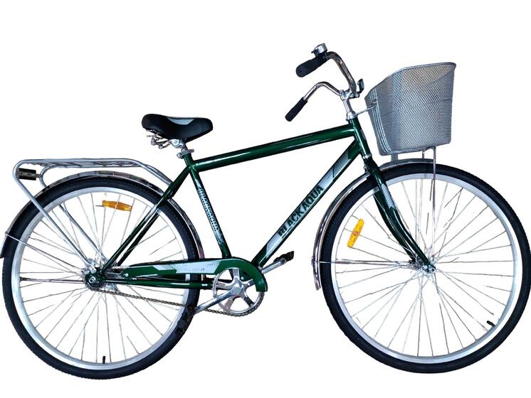 Велосипед 28" CITY 181 зеленый с корзиной